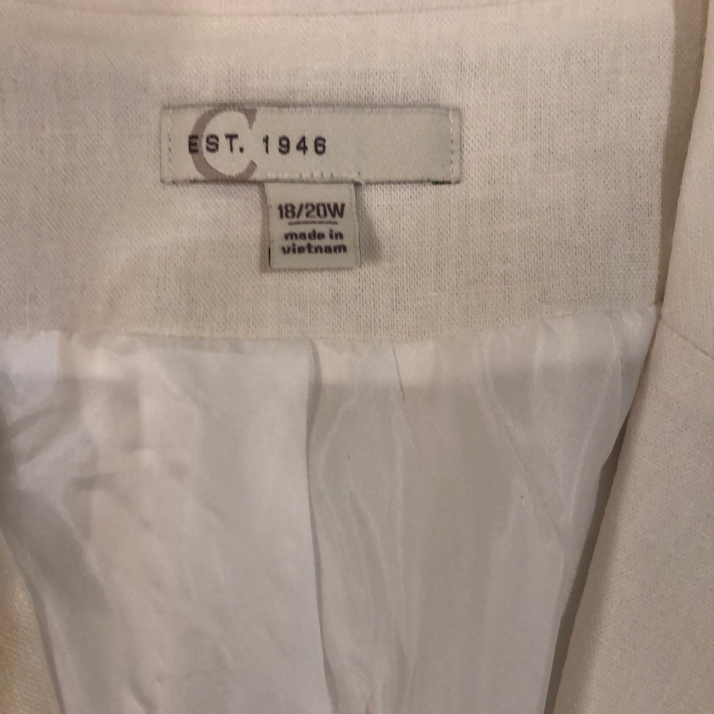 Cato ivory linen jacket 18/20 - Picture 3 of 5